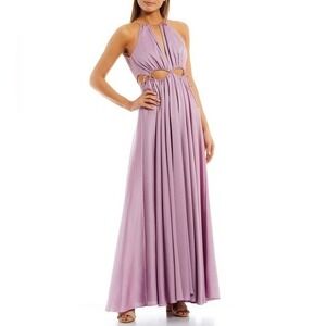 Gianni Bini Halter Maxi Dress Cutout Formal Gown Party‎ Dress Size 8